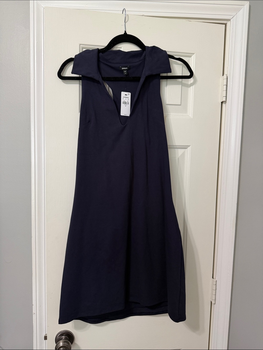 Express Navy Sleeveless Polo-Style Mini Dress